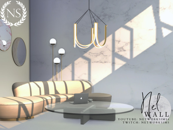 Sims 4 — Nel Marble Mural by networksims — A white marble mural.