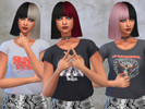 Sims 4 — Oversized Rock T-shirt Collection by beckez2 — Mesh edited from base game, collection of 4 rock t-shirts.