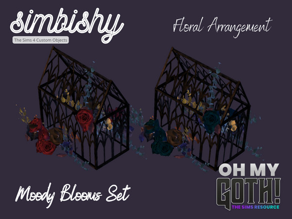 Sims 4 — Oh My Goth - Moody Blooms Floral Arrangement by simbishy — Oh my goth it's a floral arrangement of moody blooms