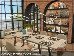 Sims 4 — Jordon Dining Room (TSR only CC) by xogerardine — Elegant, industrial dining room.