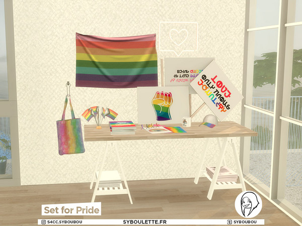Sims 4 — Set for Pride by Syboubou — This is a clutter set to decorate your house with stuff to get ready for the pride