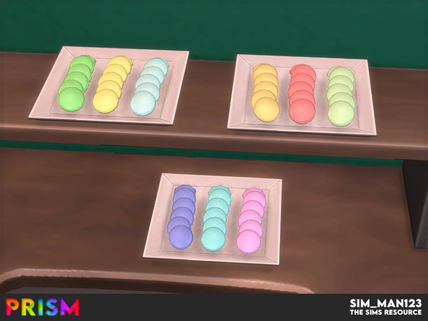 Sims 4 — Decorative Macarons by sim_man123 — A plate of colorful macarons. Decorative only.