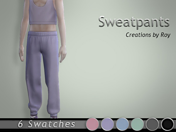 Sims 4 — Sweatpants by RoyIMVU — Simple solid color sweatpants.