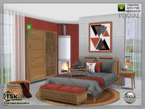 Sims 4 — Plaxal bedroom by jomsims — Here Plaxal collection. The bedroom. comfortable and modern. A mixture of styles.