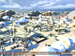Sims 4 — Oasis Springs Snow Mod by MSQSIMS — This mod makes it possible to have snow in Oasis Springs even if it is not