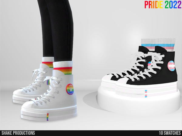 Sims 4 — Pride 2022 - Sneakers 1 by ShakeProductions — Shoes/Sneakers New Mesh All LODs Handpainted 10 Colors