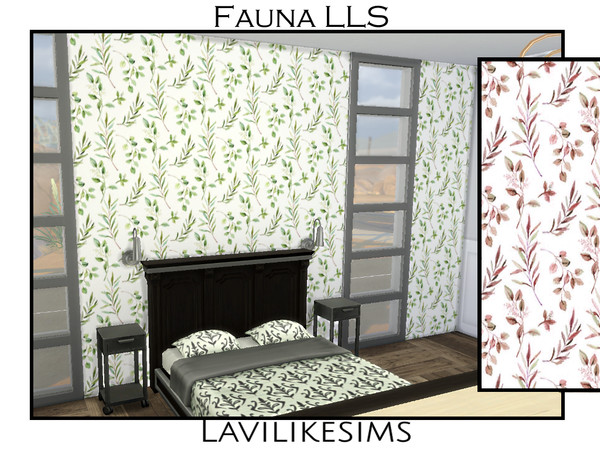 Sims 4 — Fauna by lavilikesims — A wallpaper with floral aspects. Base Game Friendly.