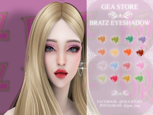 Sims 4 — Bratz Eyeshadow by Gea_Store — 16 Colors Swatch BGC HQ Dont reclaim this as yours and dont re-update