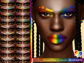 Sims 4 — Serena Pride Eyebrows by MSQSIMS — These pride eyebrows comes in 20 different flag colors. They are suitable for