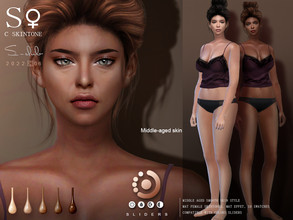 Sims 4 — Middle aged  female skintones by S-Club — Middle aged skintones, with 10 swatches, HQ + COLORS SLIDERS