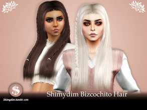 Sims 4 — Bizcochito Hairstyle by Shimydimsims — Hi! I hope you will like this hair! It's long straight hairstyle with 2