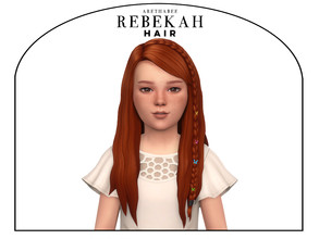 Sims 4 — Rebekah Hair Set (Children) by arethabee — rebekah hair - children - available for both frames - 15 ea colors -