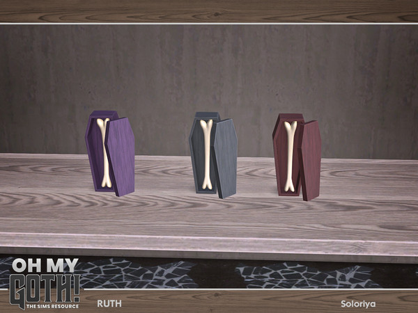 Sims 4 — Oh My Goth. Ruth. Bone in Coffin by soloriya — Bone in coffin. Part of Oh My God - Ruth set. 3 color variations.