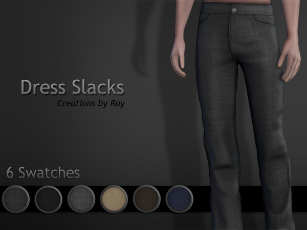 Sims 4 — Dress Slacks by RoyIMVU — Fabric textured dress slacks. 