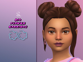 Sims 4 — Big Flower Earrings for Kids by simlasya — For kids All LODs New mesh 5 swatches HQ compatible Custom thumbnail