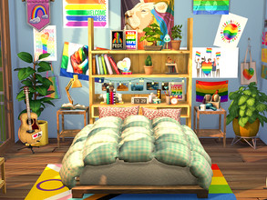 Sims 4 — Teen Pride - CC  by Flubs79 — here is a Teen Pride Bedroom for your Sims 