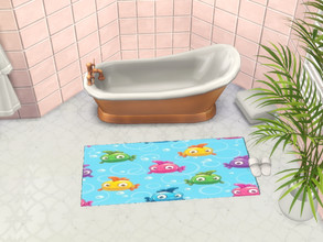 Sims 4 — Fishes Bath Mat by Morrii — Fishes Bath Mat