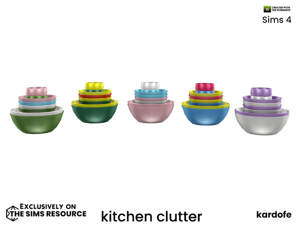 Sims 4 — kardofe_kitchen clutter_Stacked bowls by kardofe — Stacked bowls, decorated in Pride colours. In five colour