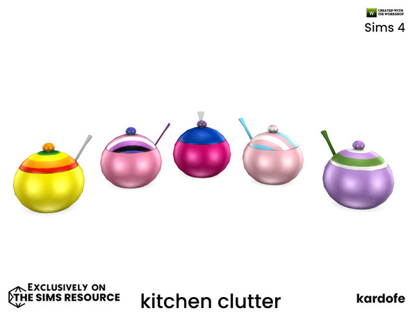 Sims 4 — kardofe_kitchen clutter_Sugar bowl by kardofe — Sugar bowl, decorated in Pride colours. In five colour options