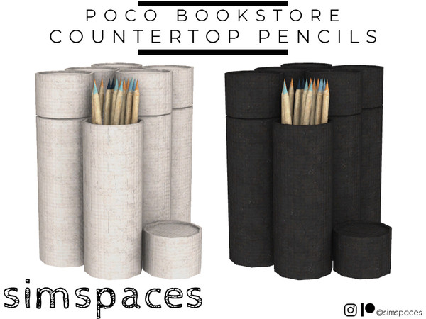 Sims 4 — Poco Bookstore - countertop pencils by simspaces — Part of the Poco Bookstore set: everyone loves colored