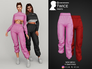Sims 4 — Twice (Pants) by Beto_ae0 — Sports pants, enjoy it - 11 colors - New Mesh - All Lods - All maps 