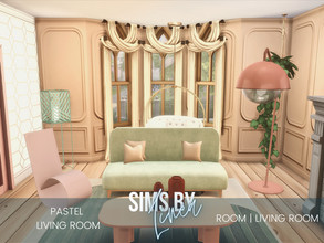 Sims 4 — Pastel Living Room by SIMSBYLINEA — With its fun and light colors, this living room is the center of the house.