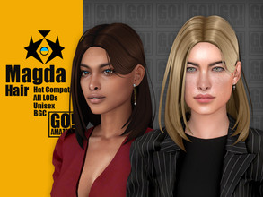 Sims 4 — Magda Hair by GoAmazons — >Base game compatible unisex hairstyle >Hat compatible >From Teen to Elder