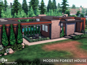 Sims 4 — Modern Forest House | gallery  by Summerr_Plays — Modern one-storey house in Moonwood mill. The main house