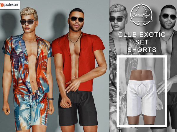 Sims 4 — [PATREON] Club Exotic Set - Shorts *Early Access* by Camuflaje — * New mesh * Compatible with the base game * HQ