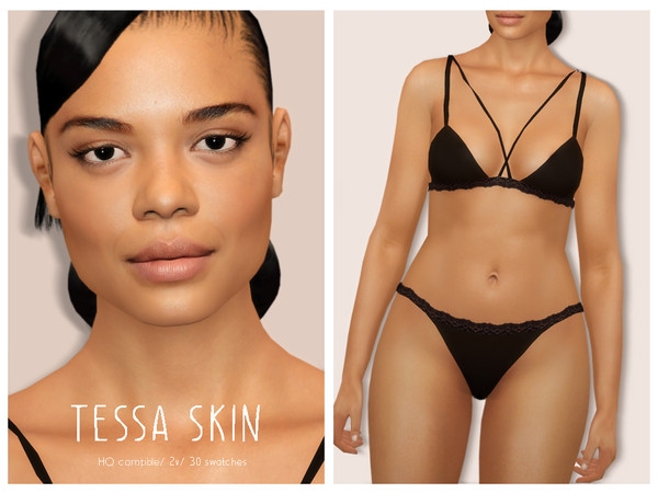 Sims 4 — [Patreon] Tessa Skin by thisisthem — - HQ Compatible ; - 2v (without/without eyebrows) ; - 30 swatches , - Skin