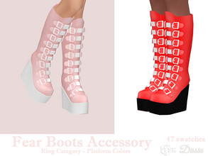 Sims 4 — Fear Boots Accessory by Dissia — Platform colors for fear boots in many swatches! Available in 47 swatches Ring