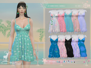Sims 4 — SUMMER DRESS CAMOMILLE by DanSimsFantasy — DSF SUMMER OUTFIT NENUPHAR Dress for tropical environments. Location: