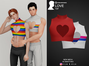 Sims 4 — Love (Top) by Beto_ae0 — Male short shirt, enjoy it - 18 colors - New Mesh - All Lods - All maps
