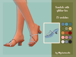 Sims 4 — Sandals with glitter ties by MysteriousOo — Sandals with glitter ties in 15 colors