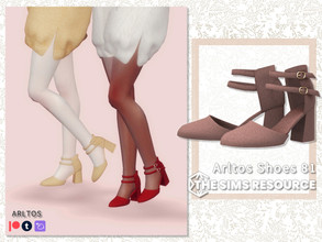 Sims 4 — Suede Mary Jane / 81 by Arltos — 15 colors. HQ compatible. Feet mesh: base game