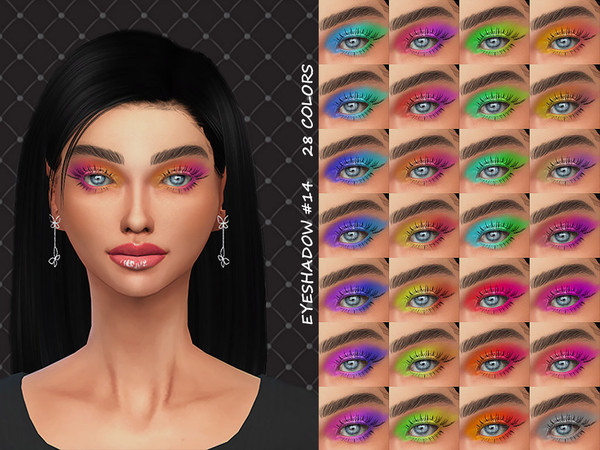 Sims 4 — EYESHADOW #14 by MELDEANNE — Created for: The Sims 4 - CATEGORY: EYESHADOW - SWATCHES: 28 - GENDER: FEMALE