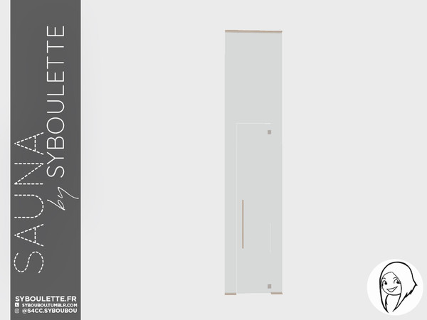 Sims 4 — Sauna - Tall door by Syboubou — This a seamless glass door to create an unlimited sauna window. Note that