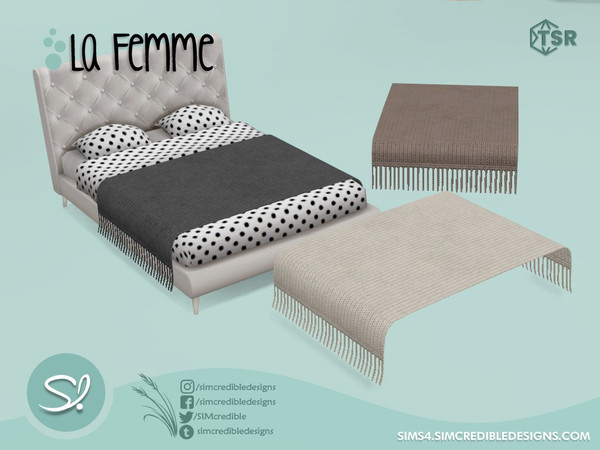 Sims 4 — La Femme Blanket Neutral colors by SIMcredible! — by SIMcredibledesigns.com available at TSR 6 colors variations