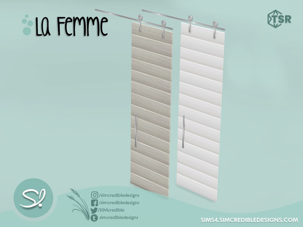 Sims 4 — La Femme decor Barn door right tall wall  by SIMcredible! — It's a decor item, not an actual door. by
