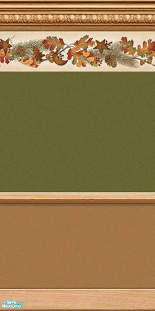 Sims 2 — Falling Leaves 4 by lwilfong — Fall colored textured paint with fall leaf patterned border. ~LWilfong