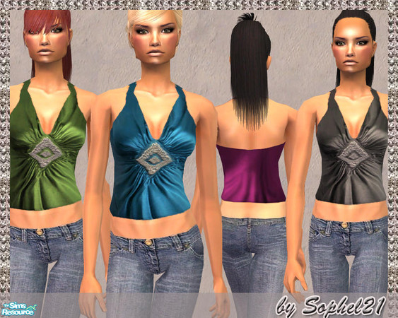 Sims 2 — SO_Collection_136 by Sophel21 — satin halter tops ***req. no mesh***
