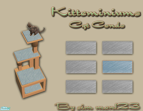 Sims 2 — Kitteminiums - Blue Recolor by sim_man123 — Blue recolor of my Kitteminiums cat condo. REQUIRES original mesh.