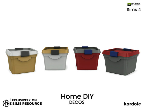 Sims 4 — kardofe_Home DIY_Box by kardofe — Decorative, decorative, plastic storage box in four colour options