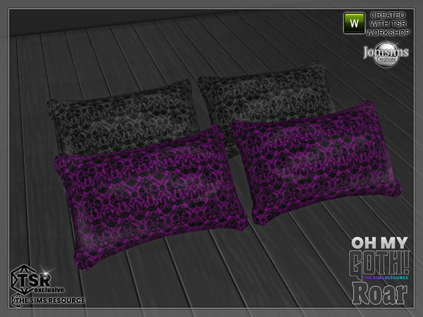 Sims 4 — Oh my Goth Roar cushions bed by jomsims — Oh my Goth Roar cushions bed