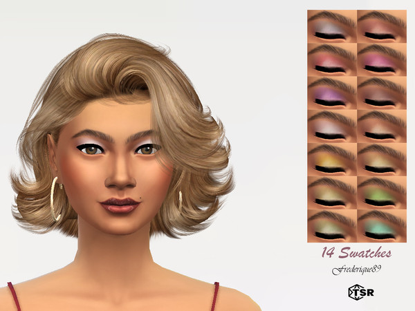 Sims 4 — Adele Eyeshadow by Frederique89 — 14 swatches of Adele Eyeshadow