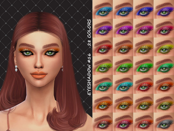 Sims 4 — EYESHADOW #16 by MELDEANNE — Created for: The Sims 4 - CATEGORY: EYESHADOW - SWATCHES: 28 - GENDER: FEMALE