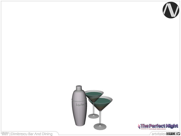 Sims 3 — The Perfect Night | Dimitrescu Glass Holder by ArtVitalex — Bar And Dining Collection | All rights reserved |