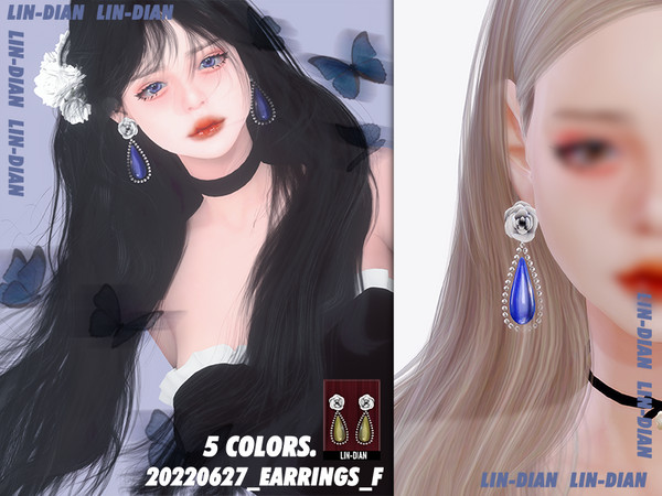 Sims 4 — Pearl earrings by LIN_DIAN — - New Mesh. - ALL Lods. - 5 Colors. - Specular MAP.