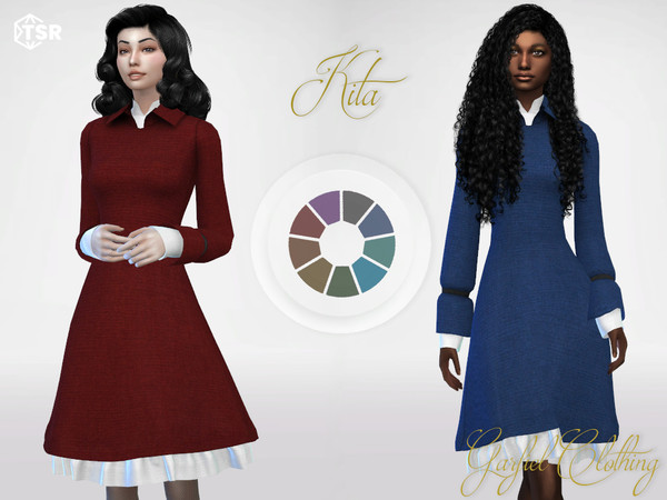 Sims 4 — Kita by Garfiel — - 9 colours - Everyday, party, formal - Base game compatible - HQ compatible