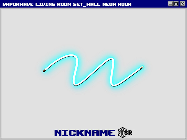 Sims 4 — vaporwave living room set_wall neon aqua by NICKNAME_sims4 — -vaporwave living room set_loveseat -vaporwave